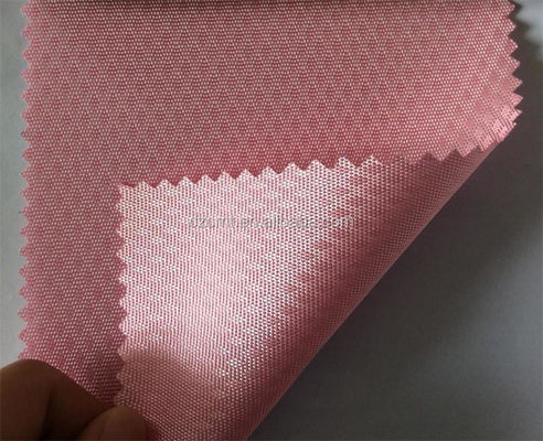 Tecido de barras cor-de-rosa revestido de diamante Jacquard implícito 100% poliéster Oxford para artigos