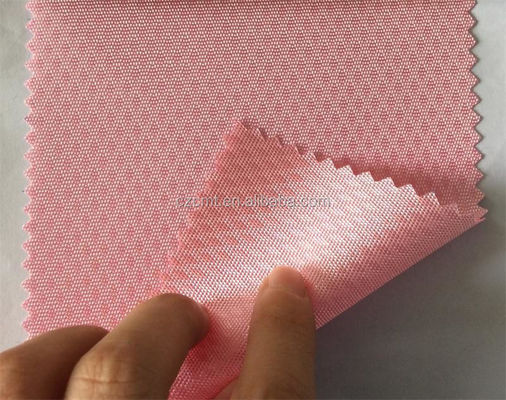 Tecido de barras cor-de-rosa revestido de diamante Jacquard implícito 100% poliéster Oxford para artigos