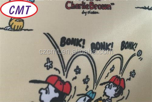 Escolha entre uma variedade de larguras 58/60 &quot;Impressão revestida com tecido de poliéster Snoopy